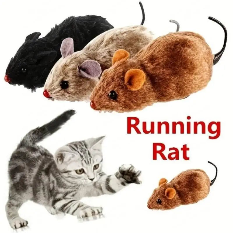 Lifelike Plush Mouse Running Rat Toy for Cats & Dogs