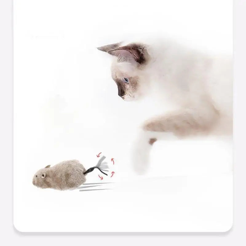 Lifelike Plush Mouse Running Rat Toy for Cats & Dogs