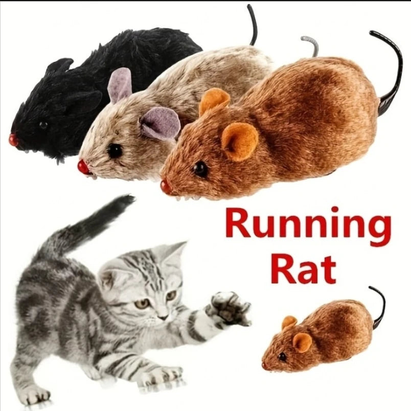 Lifelike Plush Mouse Running Rat Toy for Cats & Dogs